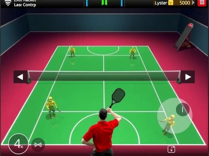 Elite Racket Master gameplay screenshot showing character in action